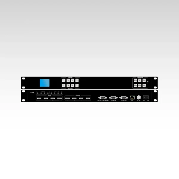 4K60 18Gbps 4X4 Seamless HDMI Matrix with Video Wall &Multiviewer&Scaling and APP&IR&IP&RS-232