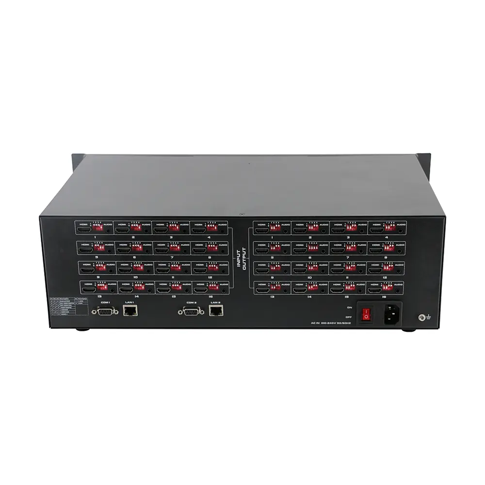 16x16 4K60 HDR HDMI2.0 Matrix Switcher with WEB GUI, APP control - Image 2