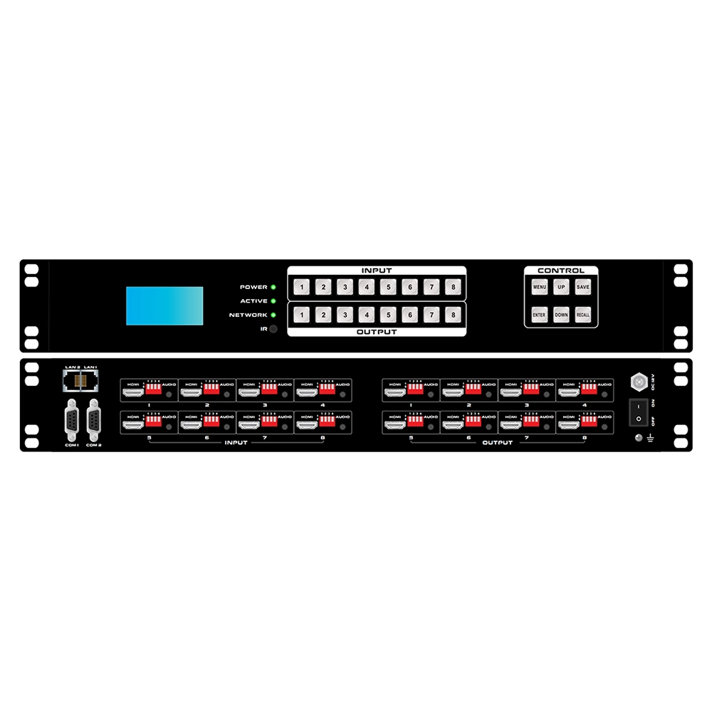 8x8 4K60 HDR HDMI2.0 Matrix Switcher with WEB GUI, APP control – Image 2